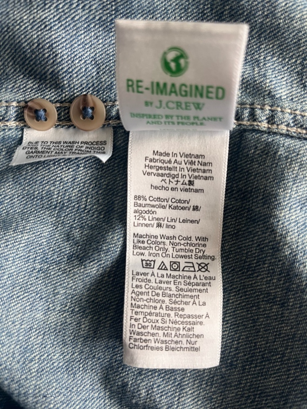 J CREW GARÇON CLASSIC CHAMBRAY SHIRT IN NEELA WASH SIZE 8 - Picture 4 of 4